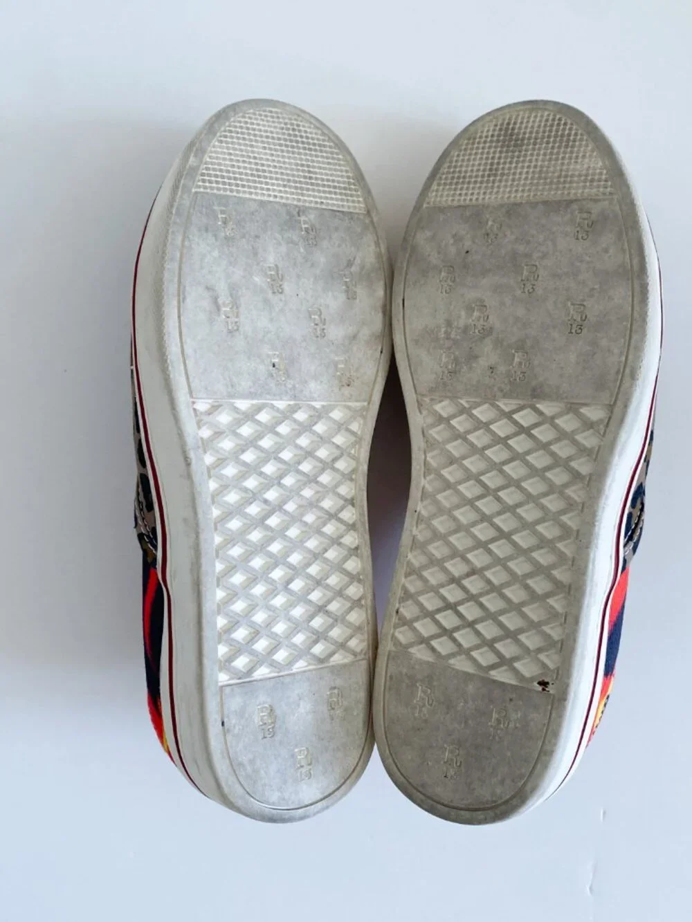 R13 Leopard Flame Print Slip-On Sneakers 7